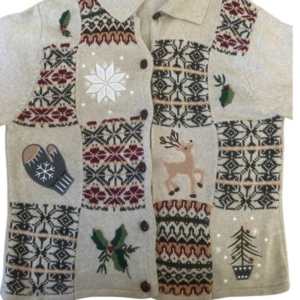 Crystal Kobe‎ Christmas cardigan. Womens XL